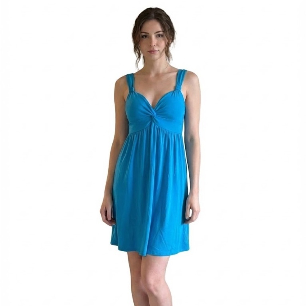 1775 NWT Stretchy Blue Sleeveless Twist Front Dress Size XL
